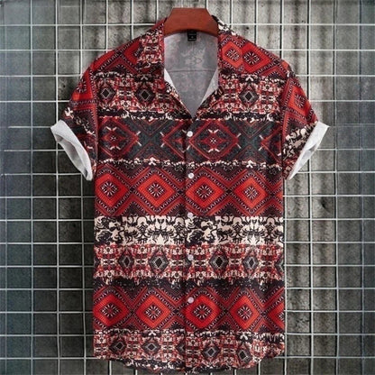 Henry - Vintage Hawaii-Hemden für Männer-Rot-L-Chaps Herrenmode