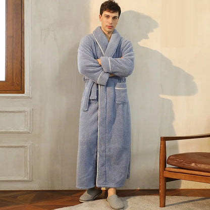 Herren Bademantel | Lang | Winter | Handtuchmantel | Herren Bademantel-Blau-M-Chaps Herrenmode