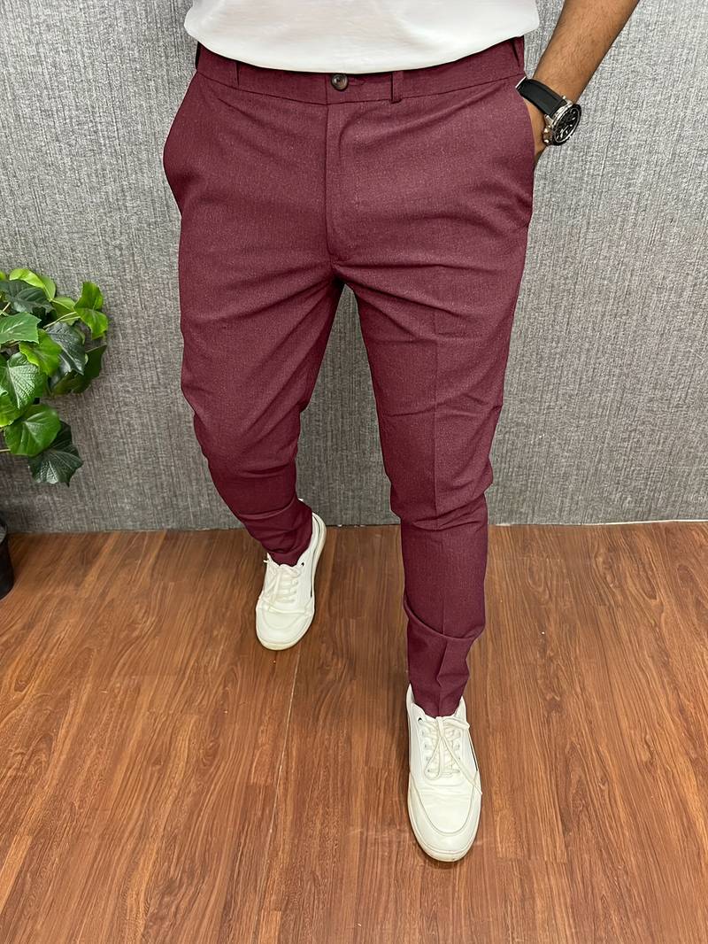 Herren-Chinos | Klassisch | Slim Fit | Chino-Hosen | Herrenhosen-Rot-S-Chaps Herrenmode