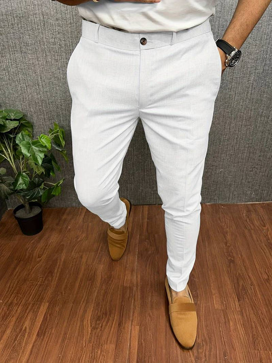 Herren-Chinos | Klassisch | Slim Fit | Chino-Hosen | Herrenhosen-Weiß-S-Chaps Herrenmode