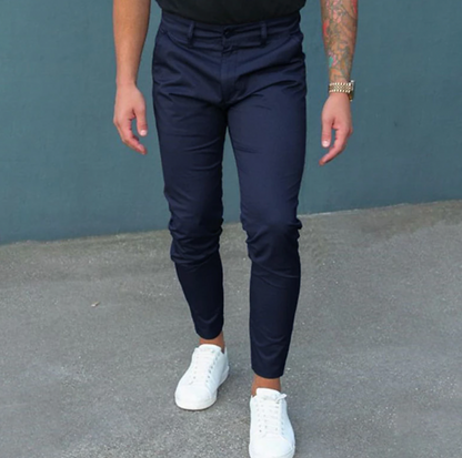 Herren-Chinos – Lässige, dehnbare Chino-Hose mit schmaler Passform-Blau-XS-Chaps Herrenmode