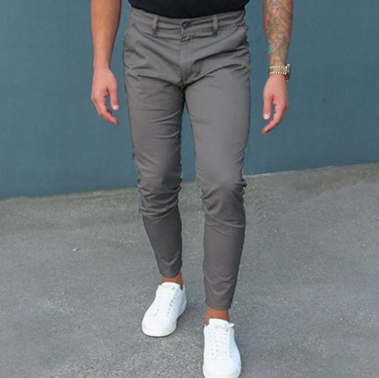 Herren-Chinos – Lässige, dehnbare Chino-Hose mit schmaler Passform-Grau-XS-Chaps Herrenmode