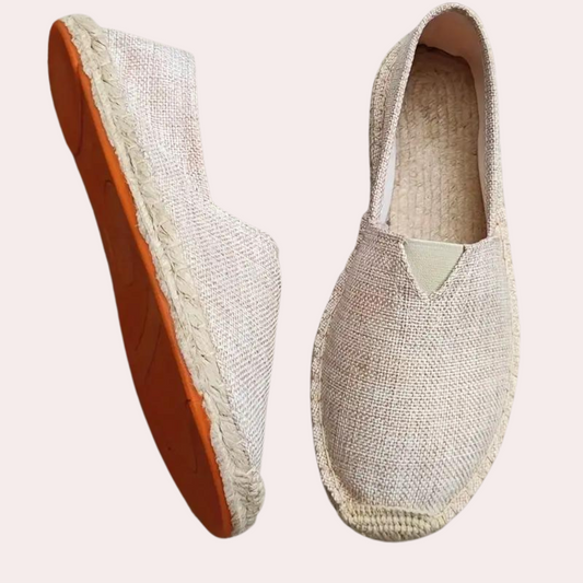 Herren Espadrilles - Slip-On - Sommer - Canvas Loafers - Canvas Schuhe-Beige-39-Chaps Herrenmode