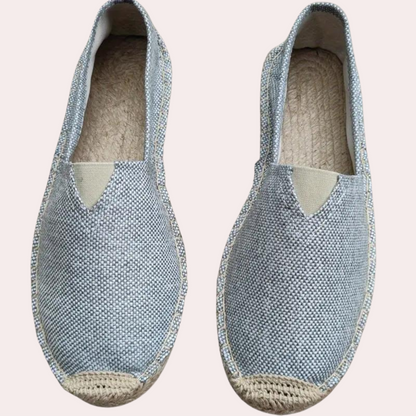 Herren Espadrilles - Slip-On - Sommer - Canvas Loafers - Canvas Schuhe-Grau-39-Chaps Herrenmode
