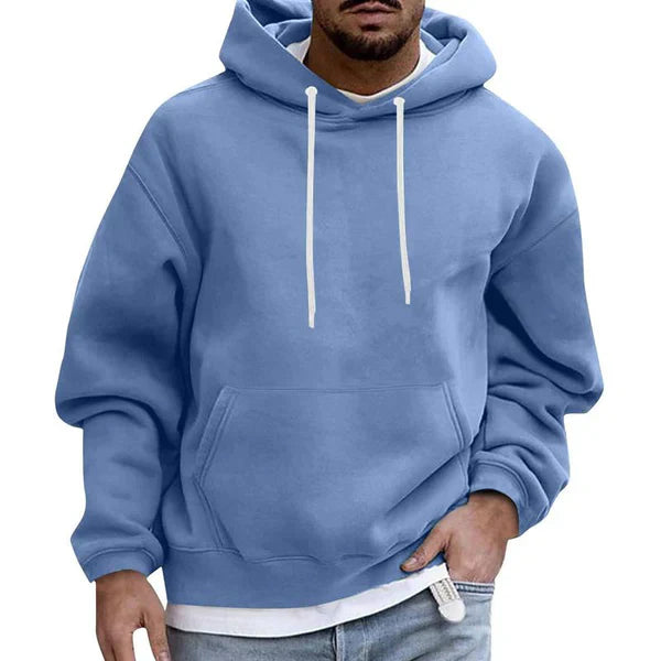 Herren Hoodie | Bequem | Tasche | Pullover Hoodie | Herrenbekleidung-Blau-M-Chaps Herrenmode