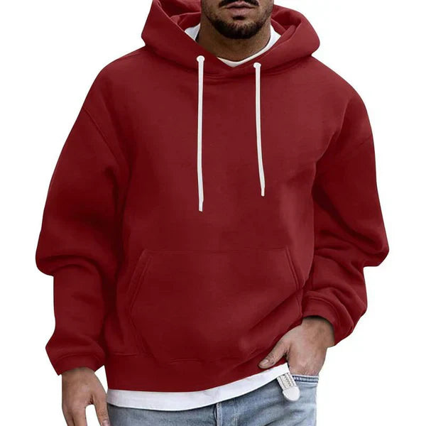 Herren Hoodie | Bequem | Tasche | Pullover Hoodie | Herrenbekleidung-Dunkelrot-M-Chaps Herrenmode