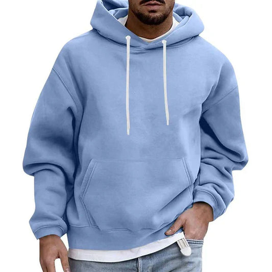 Herren Hoodie | Bequem | Tasche | Pullover Hoodie | Herrenbekleidung-Hellblau-M-Chaps Herrenmode