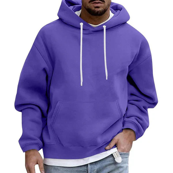 Herren Hoodie | Bequem | Tasche | Pullover Hoodie | Herrenbekleidung-Violett-M-Chaps Herrenmode