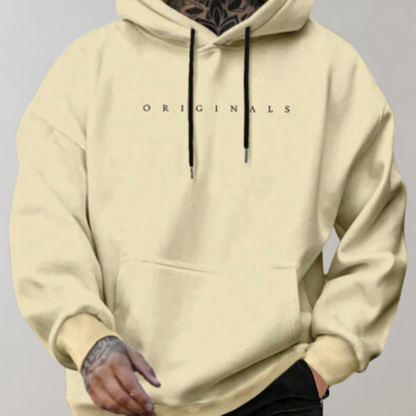 Herren-Hoodie – Bequemer, trendiger Pullover-Hoodie mit Kängurutasche-Gelb-S-Chaps Herrenmode
