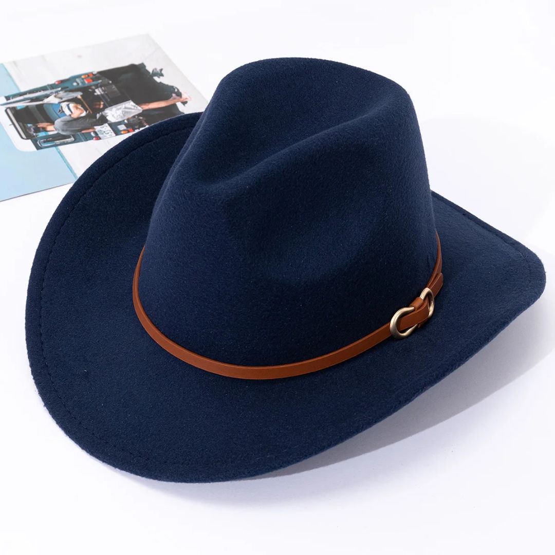Herren Hut mit Krempe | Traditionell | Lederhosen Hut | Deutsche Hüte für Oktoberfest | Oktoberfest Outfits-Navy Blau-Chaps Herrenmode