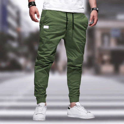 Herren Jogger | Drawstring | Freizeit | Cargohosen | Herrenhosen-Grün-M-Chaps Herrenmode