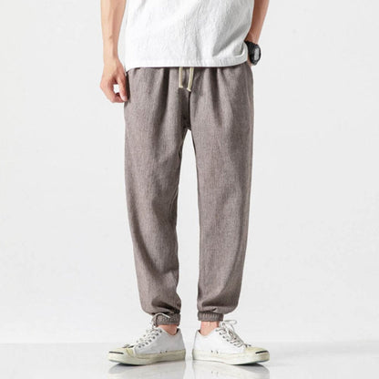 Herren Jogger - Freizeit - Leichtgewicht - Kordelzughosen - Herrenhosen-Grau-S-Chaps Herrenmode