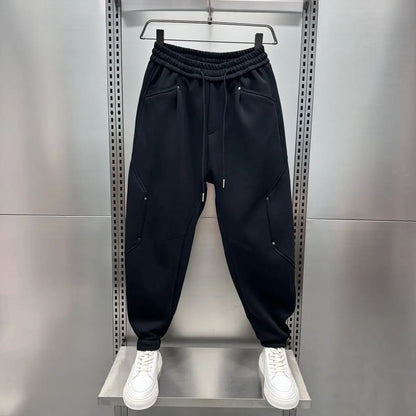 Herren-Jogginghosen | Bequem | Elastischer Bund | Baggy-Jogginghosen | Sweathosen-Schwarz-S-Chaps Herrenmode