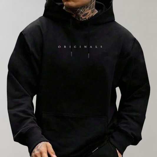 Herren-Kapuzenpullover – Gemütlich – mit Taschen – Pullover mit Kapuze – Herrenbekleidung-Schwarz-S-Chaps Herrenmode