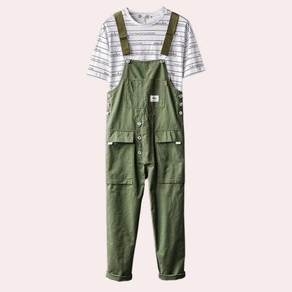 Herren-Overalls | Cargohosen | Taschen | Latzhosen | Herrenbekleidung-Grün-M-Chaps Herrenmode
