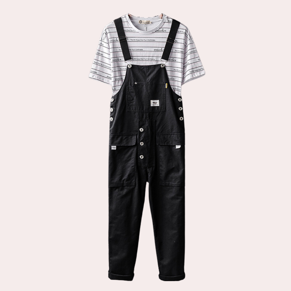 Herren-Overalls | Cargohosen | Taschen | Latzhosen | Herrenbekleidung-Schwarz-M-Chaps Herrenmode