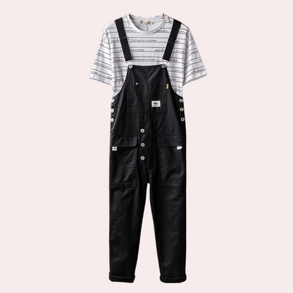 Herren-Overalls | Cargohosen | Taschen | Latzhosen | Herrenbekleidung-Schwarz-M-Chaps Herrenmode
