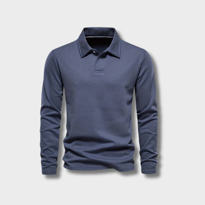 Herren-Poloshirt | Mit Kragen | Einfarbig | Langarmshirts | Langarm-T-Shirts-Chaps Herrenmode