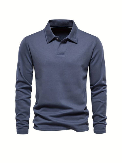Herren-Poloshirt | Mit Kragen | Einfarbig | Langarmshirts | Langarm-T-Shirts-Chaps Herrenmode