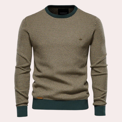 Herren Pullover | Rundhalsausschnitt | Regular Fit | Strickpullover | Herrenbekleidung-Grün-S-Chaps Herrenmode