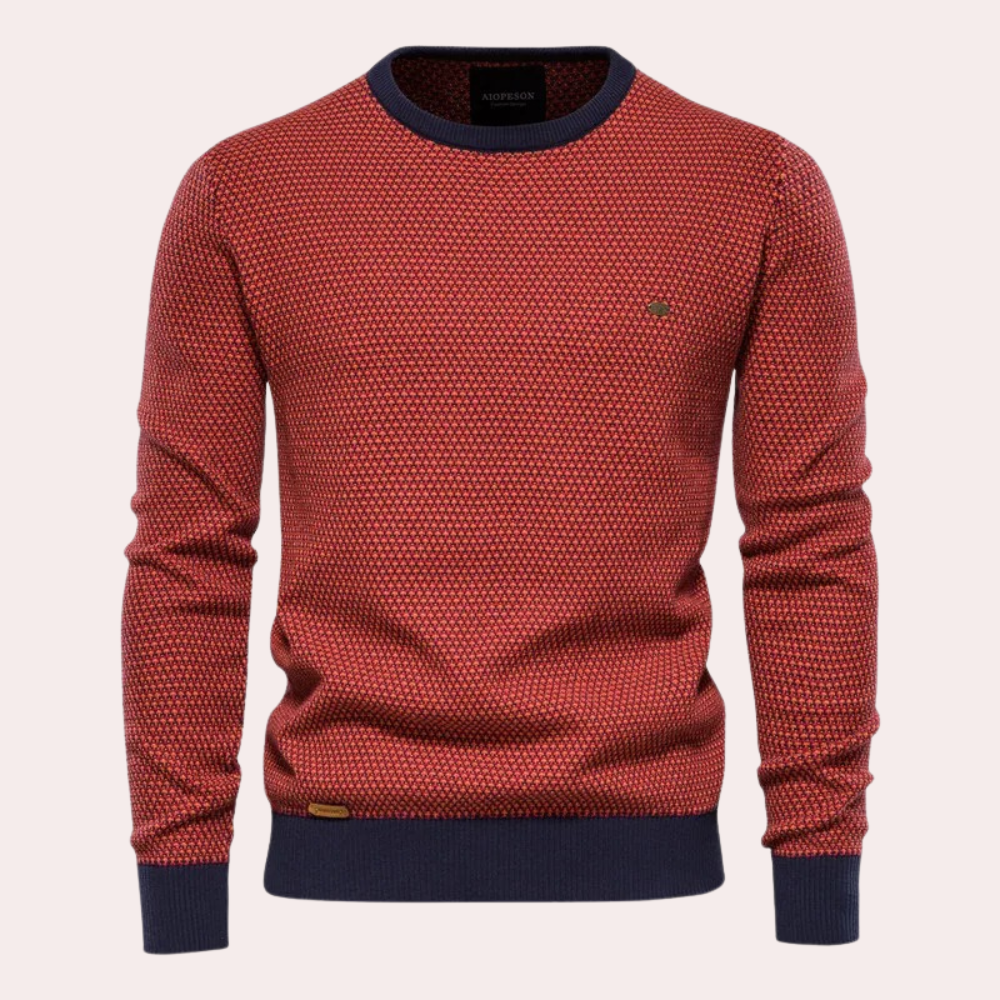 Herren Pullover | Rundhalsausschnitt | Regular Fit | Strickpullover | Herrenbekleidung-Rot-S-Chaps Herrenmode