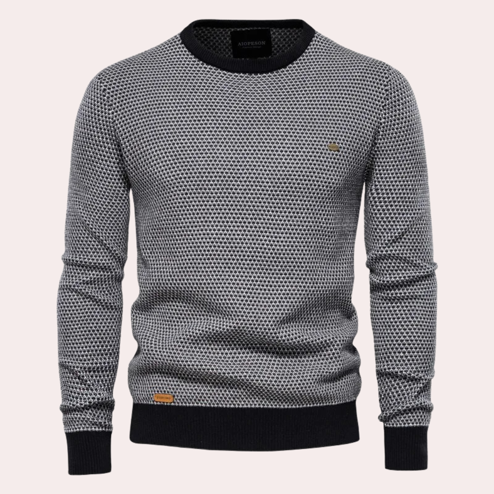 Herren Pullover | Rundhalsausschnitt | Regular Fit | Strickpullover | Herrenbekleidung-Schwarz-S-Chaps Herrenmode