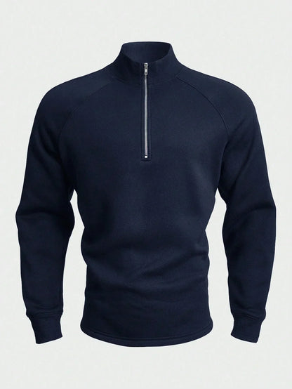 Herren-Pullover mit halbem Reißverschluss | Warm | Winter | Sweatshirt | Herren-Pullover mit Viertelreißverschluss-Chaps Herrenmode