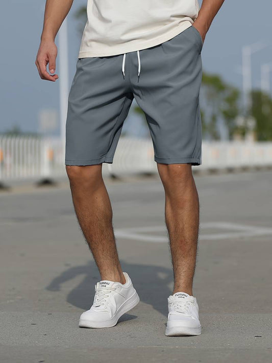 Herren-Shorts – Lässige Sommer-Shorts mit Kordelzug für Männer-Dunkelgrau-XS-Chaps Herrenmode