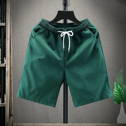 Herren-Shorts – Lässige Sommer-Shorts mit Kordelzug für Männer-Dunkelgrün-XS-Chaps Herrenmode