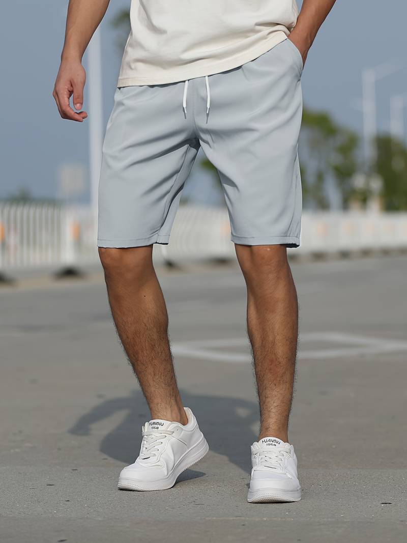 Herren-Shorts – Lässige Sommer-Shorts mit Kordelzug für Männer-Grau-XS-Chaps Herrenmode