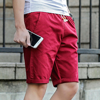 Herren-Shorts – Lässige Sommer-Shorts mit Kordelzug für Männer-Scharlachrot-XS-Chaps Herrenmode