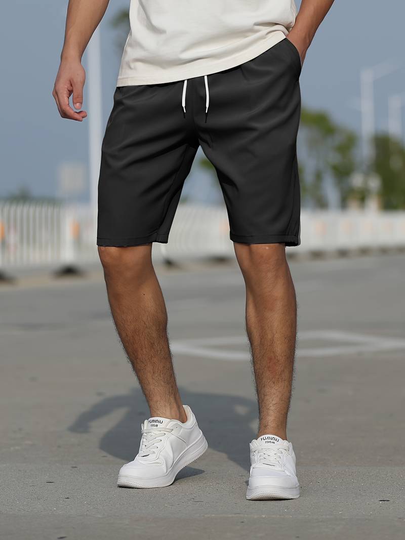 Herren-Shorts – Lässige Sommer-Shorts mit Kordelzug für Männer-Schwarz-XS-Chaps Herrenmode