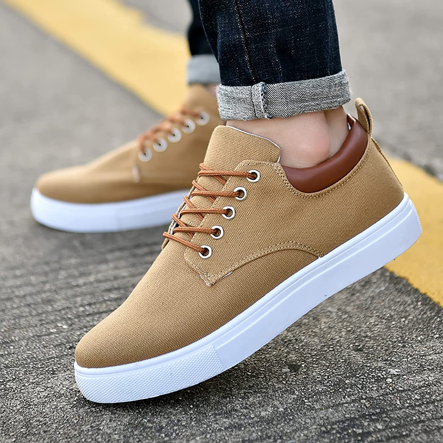 Herren-Sneaker – Lässig – Bequem – Slipper – Herrenschuhe-Braun-39-Chaps Herrenmode