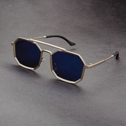 Herren-Sonnenbrillen | Eckig | Trendy | Polarisierte Sonnenbrillen | Sunnies für Jungs-Blau-Chaps Herrenmode