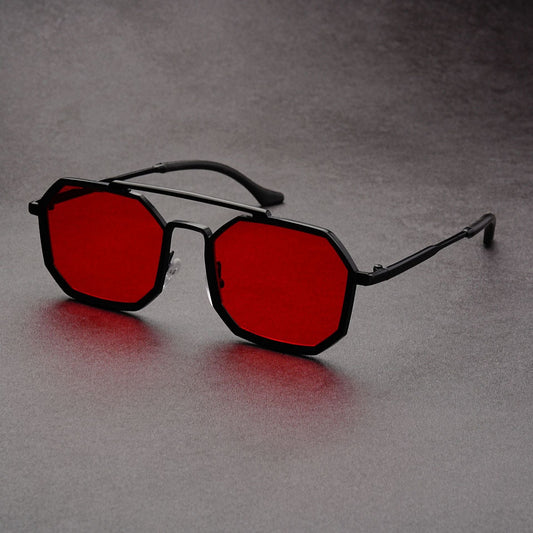 Herren-Sonnenbrillen | Eckig | Trendy | Polarisierte Sonnenbrillen | Sunnies für Jungs-Rot-Chaps Herrenmode