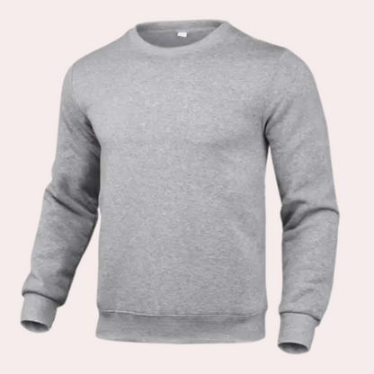 Herren-Sweatshirt | Rundhalsausschnitt | Pullover | Einfarbiges Sweatshirt | Herrenbekleidung-Grau-S-Chaps Herrenmode