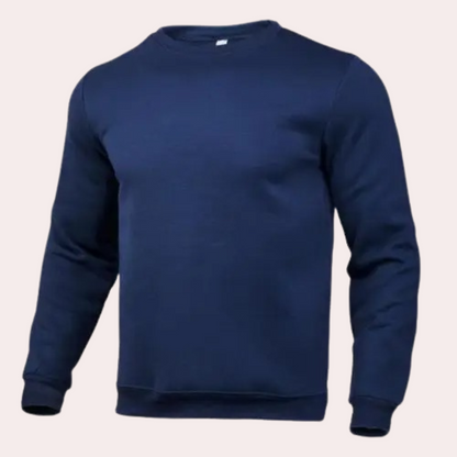 Herren-Sweatshirt | Rundhalsausschnitt | Pullover | Einfarbiges Sweatshirt | Herrenbekleidung-Marineblau-S-Chaps Herrenmode