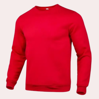 Herren-Sweatshirt | Rundhalsausschnitt | Pullover | Einfarbiges Sweatshirt | Herrenbekleidung-Rot-S-Chaps Herrenmode