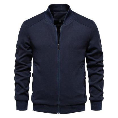 Herren Sweatshirt mit Reißverschluss - Lässige Bomber-Sweatshirt-Jacke mit Reißverschluss und Taschen-Chaps Herrenmode
