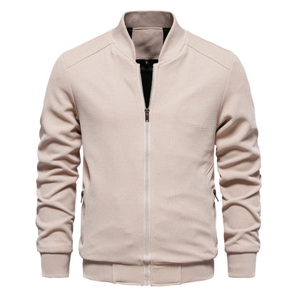 Herren Sweatshirt mit Reißverschluss - Lässige Bomber-Sweatshirt-Jacke mit Reißverschluss und Taschen-Chaps Herrenmode