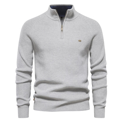 Herren-Sweatshirts mit durchgehendem Reißverschluss | Langarm-Sweatshirts | Strickpullover | Poloshirts | Herren-Sweatshirts mit halbem Reißverschluss-Grau-S-Chaps Herrenmode