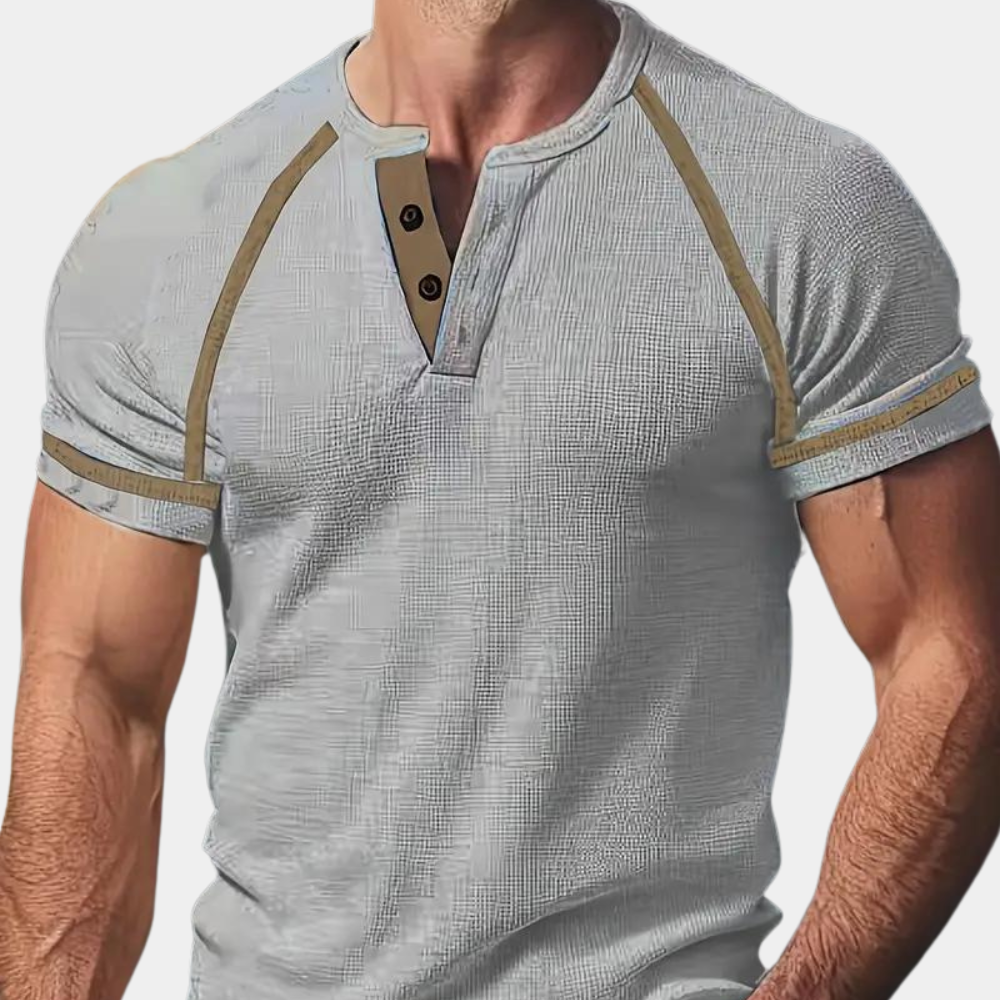 Herren-T-Shirt | Kurzarm | Atmungsaktiv | Sommershirt | Herrenbekleidung-Grau-S-Chaps Herrenmode