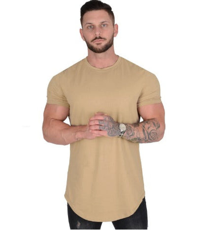 Herren-T-Shirt – Kurzarm – nahtlos – Rundhalsausschnitt – Herrenbekleidung-Khaki-M-Chaps Herrenmode