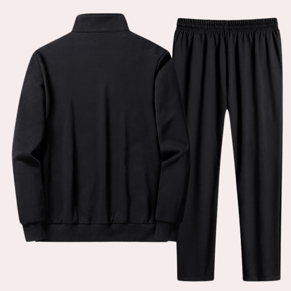 Herren-Trainingsanzug – mit Reißverschluss – Kordelzug – zweiteiliges Set – Sportbekleidung für Herren-Chaps Herrenmode