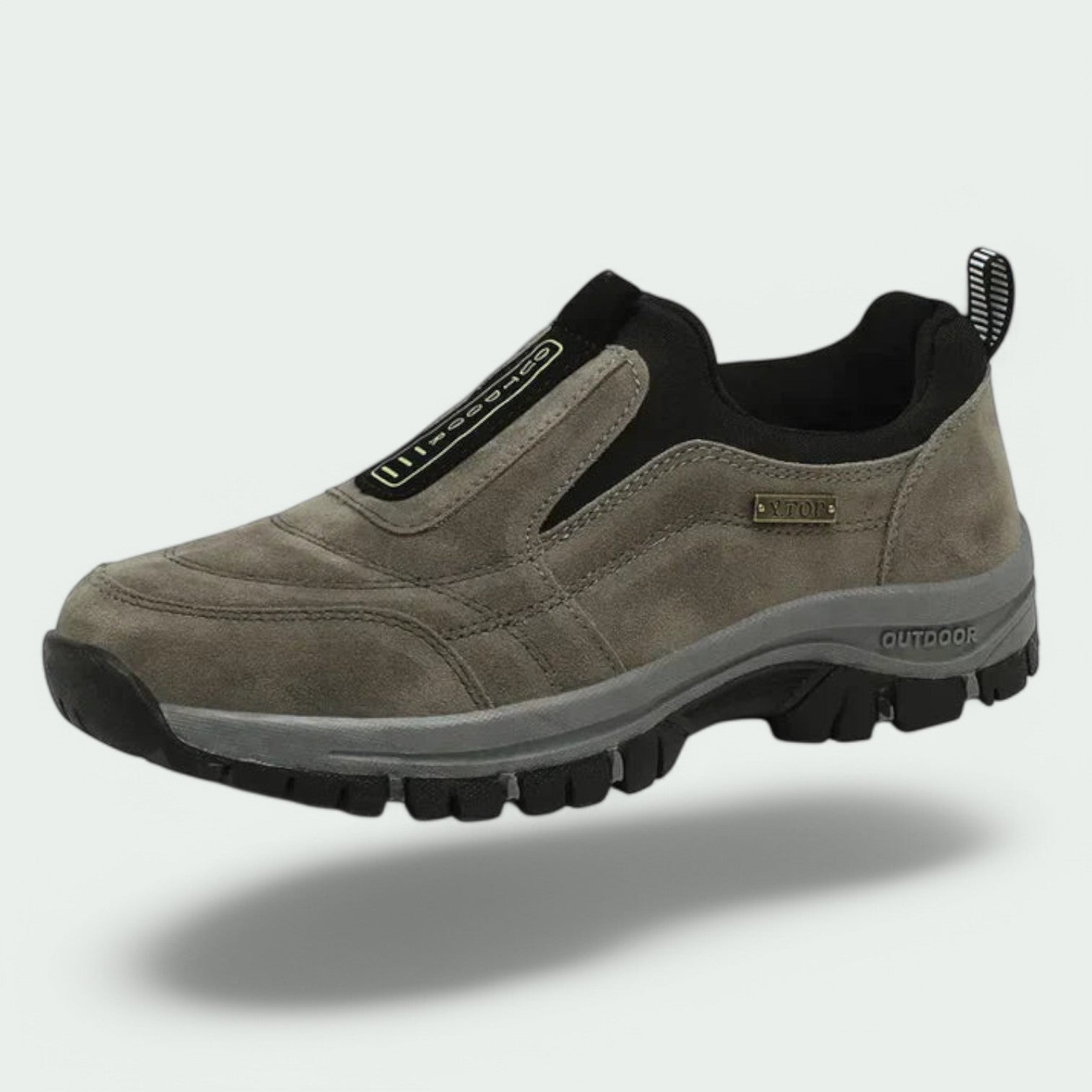 Herren Wanderschuhe | Slip-On | Outdoor | Wanderschuhe | Orthopädische Schuhe-Grau/Braun-40-Chaps Herrenmode