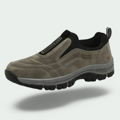 Herren Wanderschuhe | Slip-On | Outdoor | Wanderschuhe | Orthopädische Schuhe-Grau/Braun-40-Chaps Herrenmode