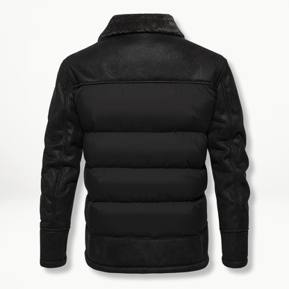 Herren Winterjacke | Gefüttert | Pelzkragen | Pufferjacke | Daunenjacke-Chaps Herrenmode