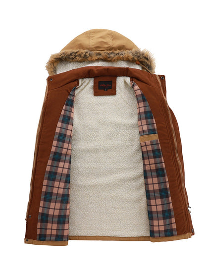 Herren-Winterjacke | Warm | Mit Kapuze | Winterparka | Jacke mit Sher-Chaps Herrenmode