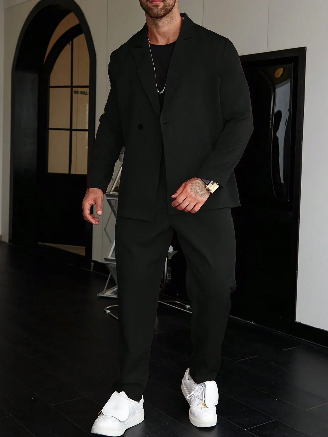 Herrenanzug | Relaxed Fit | Bundfaltenhosen | Blazer und Hosenset | Zweiteiliges Set für Herren-Chaps Herrenmode