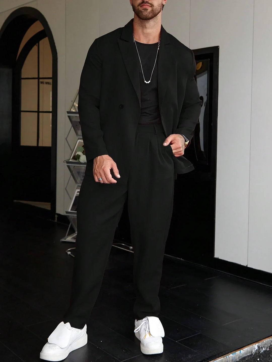 Herrenanzug | Relaxed Fit | Bundfaltenhosen | Blazer und Hosenset | Zweiteiliges Set für Herren-Chaps Herrenmode
